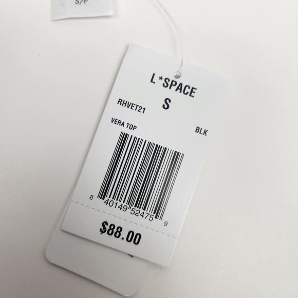 L*Space Vera Bikini Top in Black Ribbed Size Small NWT - Picture 5 of 6